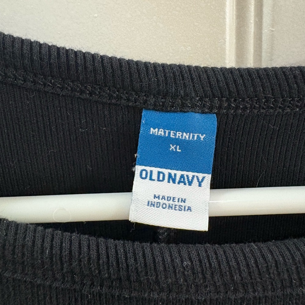 🖤 Old Navy Maternity/Nursing T-Shirt Dress | Size XL | Midi Black Dress - Picture 3 of 7